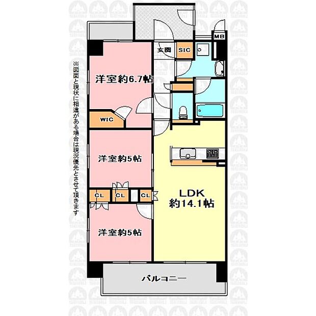 サンクレイドル東川口(3LDK) 4階の間取り