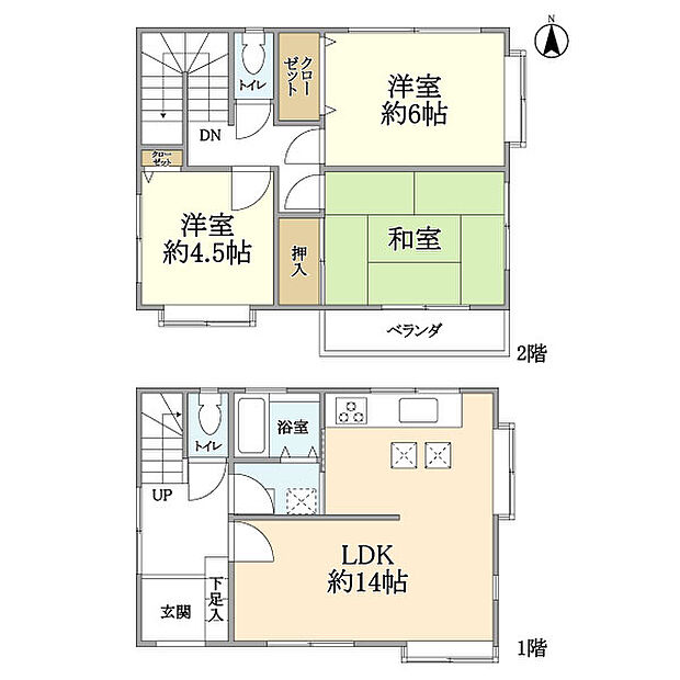 八千代市上高野(3LDK)の間取り