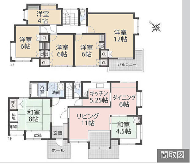 中古戸建の6LDK以上の間取りは、部屋数が多いため、希少価値が高い物件です。子供の多い家族や親子二世帯に適しています。1人1部屋の割り当て出来るほか、親戚、知人が宿泊する部屋を用意することが可能です。