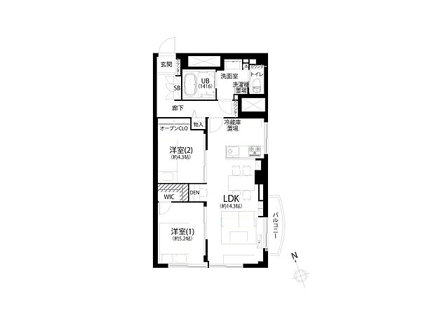 南品川マンション(2LDK) 10階の間取り