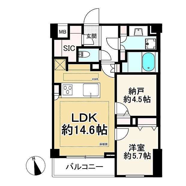 エルデンシア阿佐ヶ谷プラチナム(1SLDK) 3階の間取り