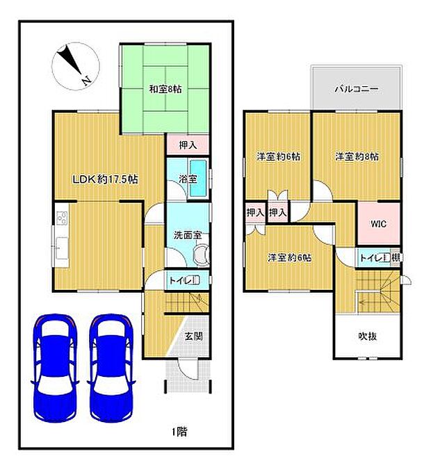 熊取町朝代西4丁目戸建(4LDK)の間取り