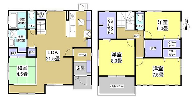 浜松市中央区志都呂2丁目(3LDK)の間取り