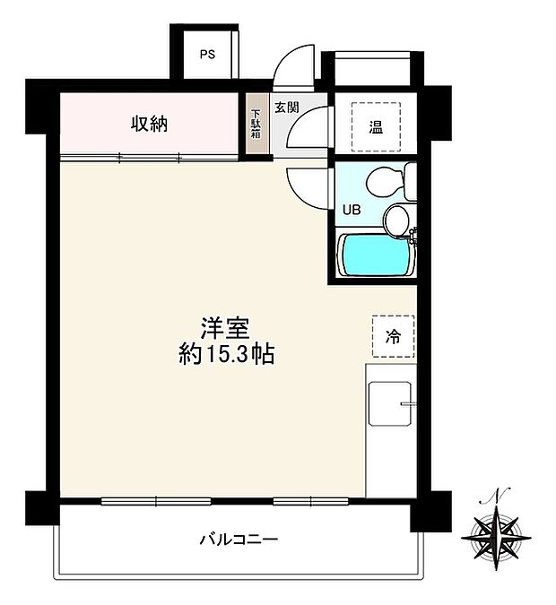 あみだ池ハイツ(1R) 2階の間取り