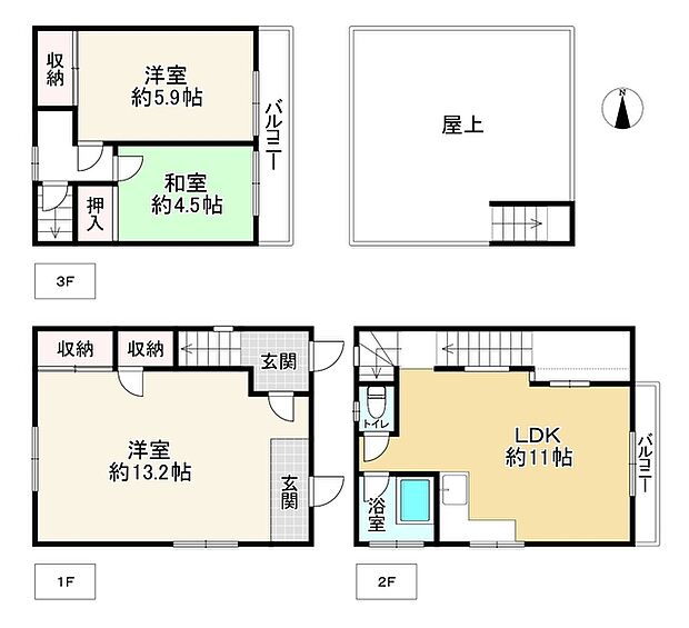 地下鉄千日前線 北巽駅まで 徒歩9分(3LDK)の間取り