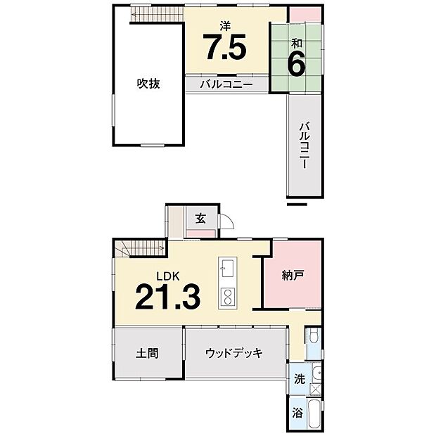 高知県香南市野市町東野(2SLDK)の間取り