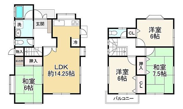 神戸電鉄粟生線 小野駅まで 徒歩9分(4LDK)の間取り