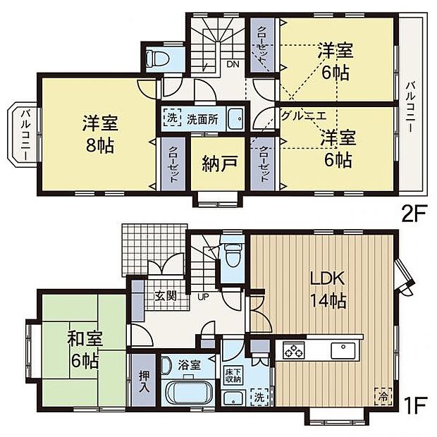 鵠沼松が岡(4LDK)の間取り