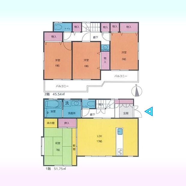 白岡市西3丁目(4LDK)の間取り