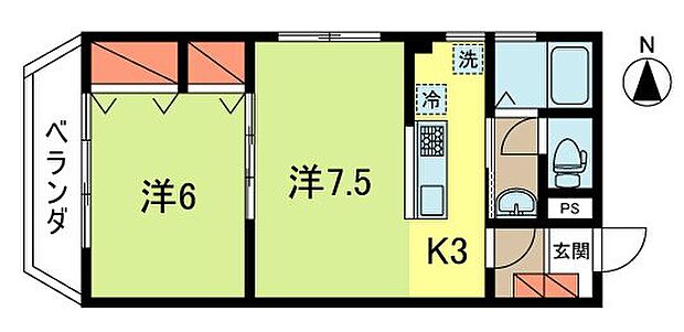 東京メトロ丸ノ内線 新高円寺駅まで 徒歩9分(2K) 5階の間取り