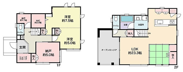 茨城県結城市大字結城(2SLDK)の間取り