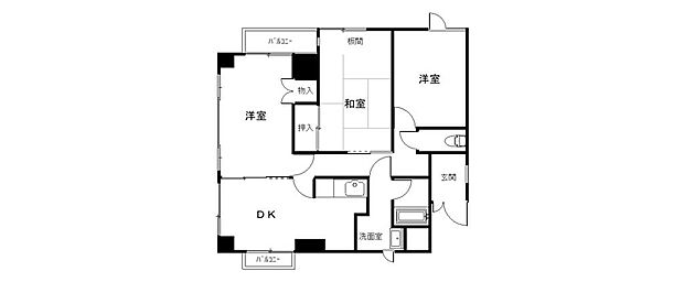 トレビアン深谷(3DK) 5階の間取り