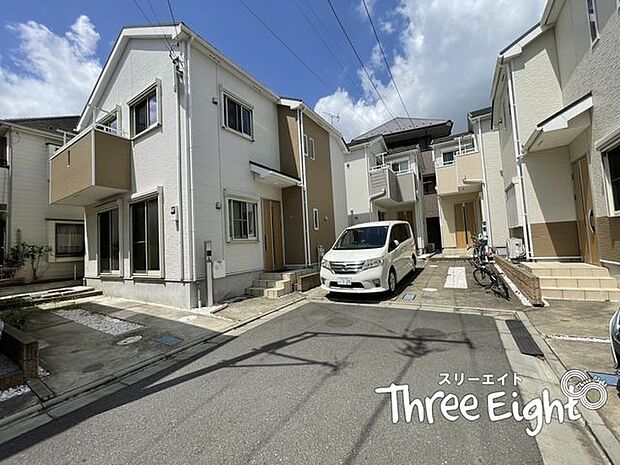 前面道路含む外観写真陽当り良好車も大型車駐車可能です♪