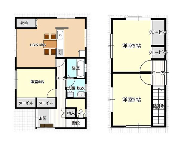 【リフォーム済】全室南向きのお部屋はとても明るいです。間取りの変更も行い、水廻りの交換を行いました。