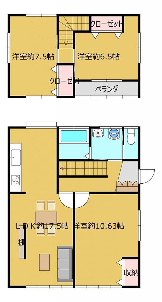 【間取図】リフォーム後の予定間取図です。3LDKの間取りです。