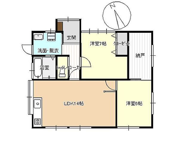 中津川市茄子川　戸建て(2SLDK)の間取り