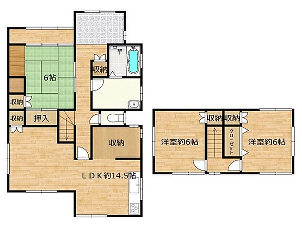 【リフォーム中】リフォーム後の予定間取り図です。使い勝手の良い3SLDKに間取り変更いたします。