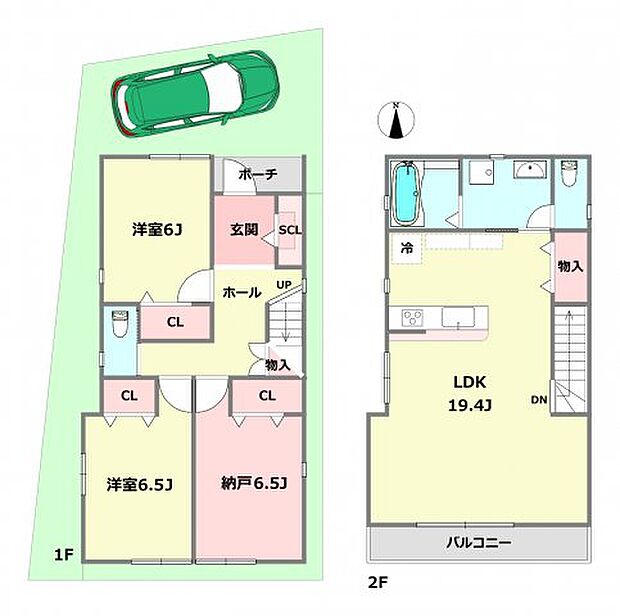 尼崎市塚口本町3丁目　未入居物件(2SLDK)の間取り