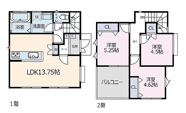 2室に面した南向きバルコニーに爽やかな陽光が訪れる住まい  