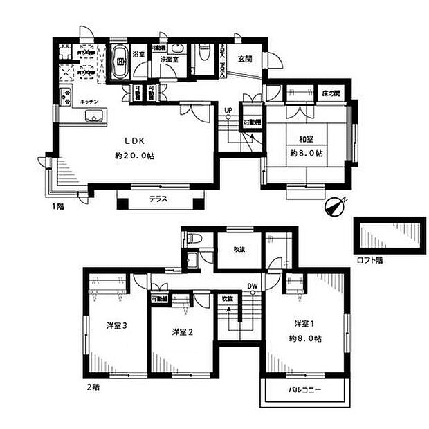 青葉区松風台リフォーム戸建て(4LDK)の間取り