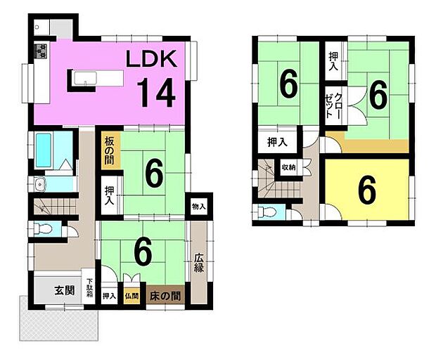 大津市南郷1丁目　中古戸建(5LDK)の間取り