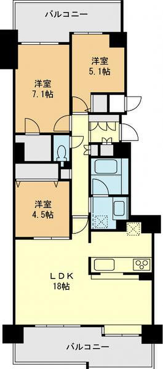 【間取】ゆとりのある使いやすい3LDKです。