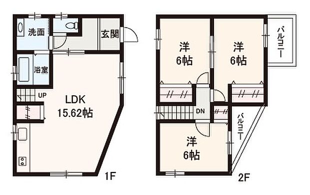 自然と顔を合わせられるリビング階段仕様の3LDK。ご家族間のコミュニケーションが取りやすい間取りです