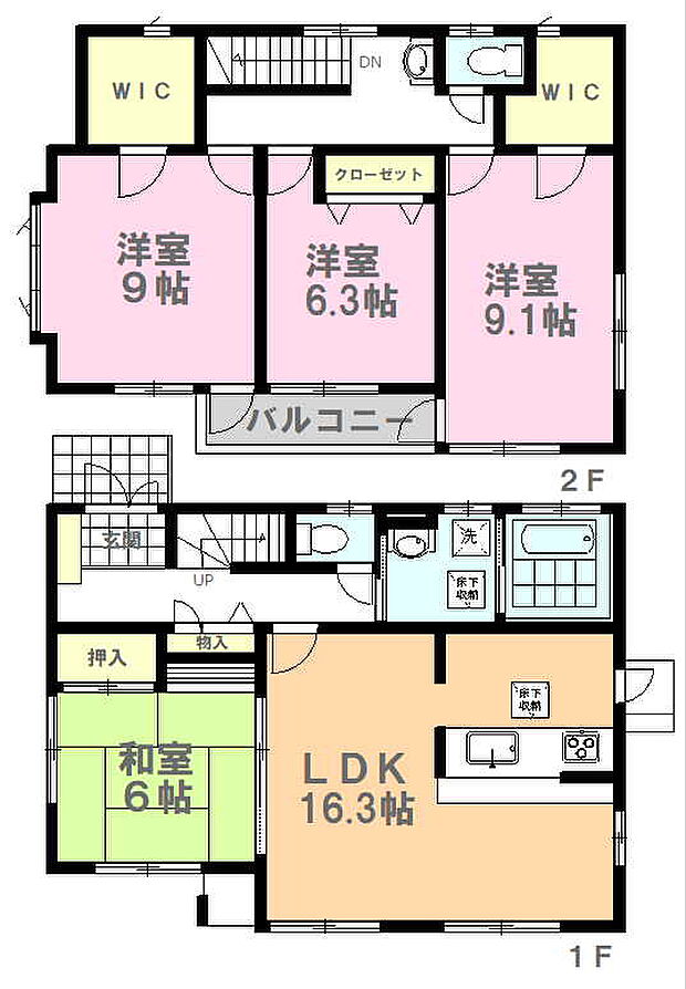 日光市土沢　中古戸建(4LDK)の間取り