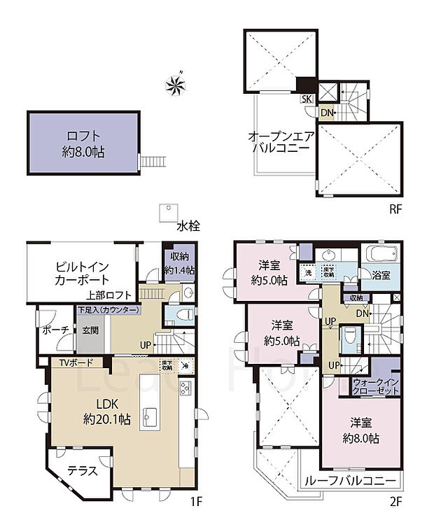 目黒区東が丘1丁目(3LDK)の間取り