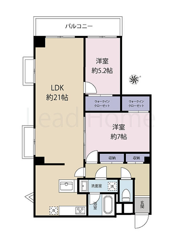 白金台桜苑マンション(2LDK) 3階の間取り