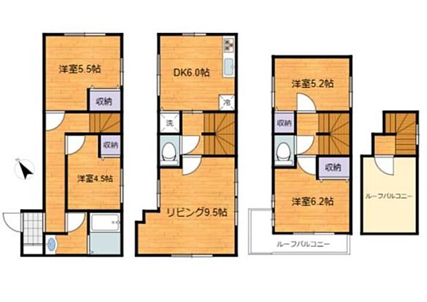 品川区戸越6丁目(4LDK)の間取り