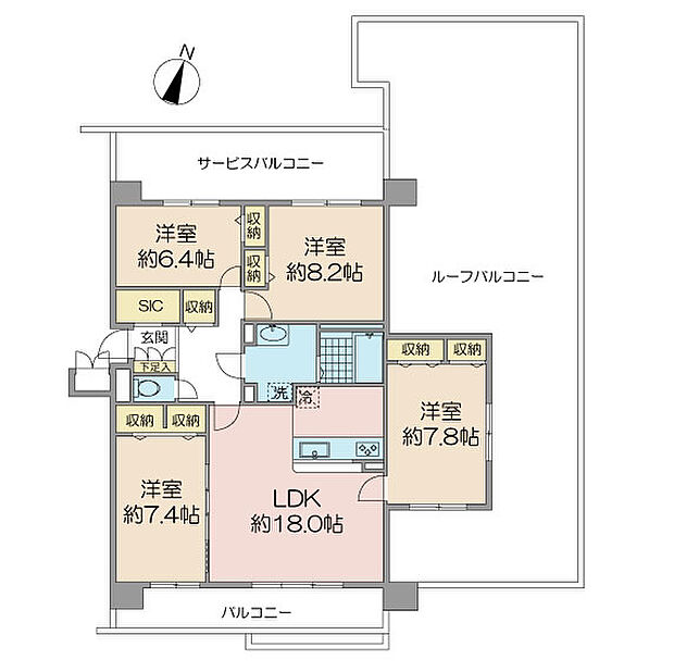 フォレスティア上尾栄町(4LDK) 3階の間取り