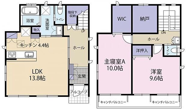 全居室9帖以上の広さが確保されたゆとりある間取り。 収納力もあり、住空間を広く活用可能です。