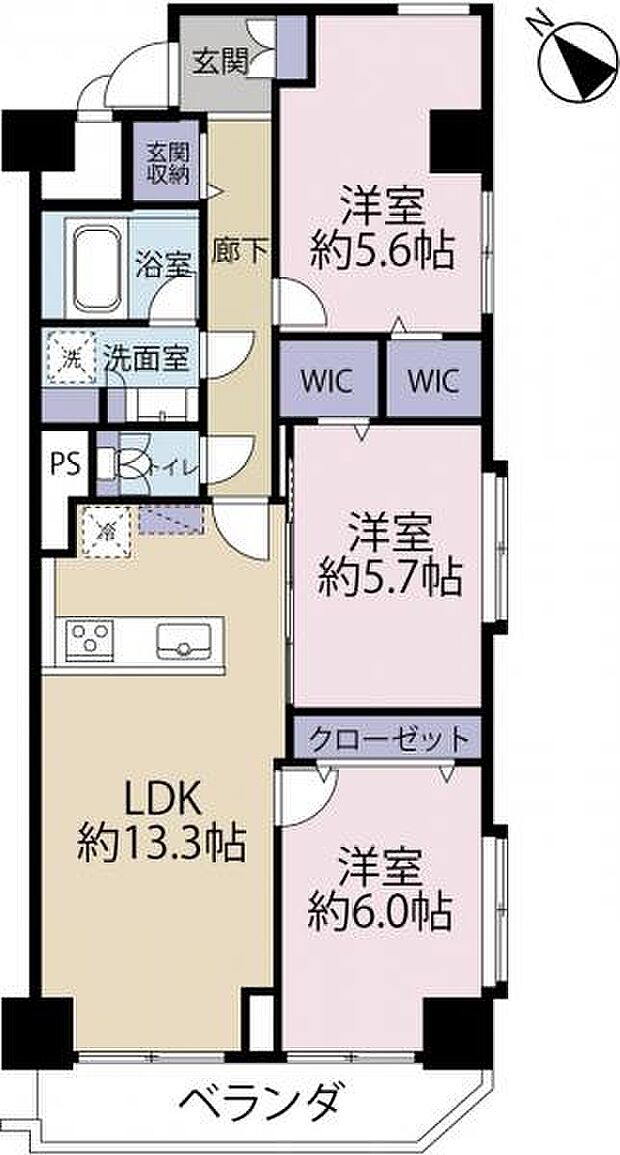 シャンボール志村坂上(3LDK) 5階の間取り