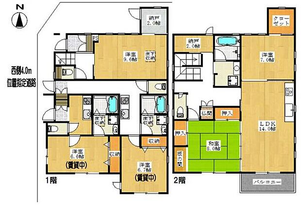 板橋区常盤台賃貸併用住宅(3SLDK)の間取り