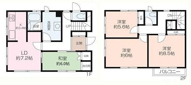 藤沢市長後(4LDK)の間取り