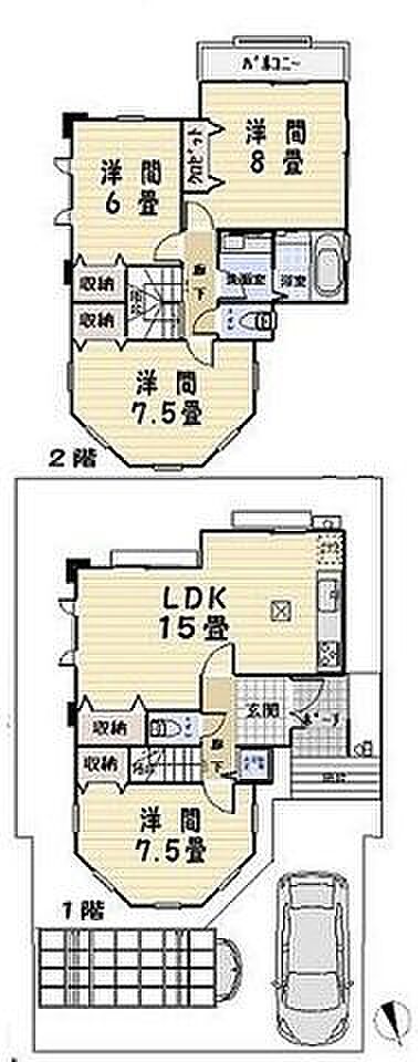 藤沢市鵠沼海岸4丁目(4LDK)の間取り