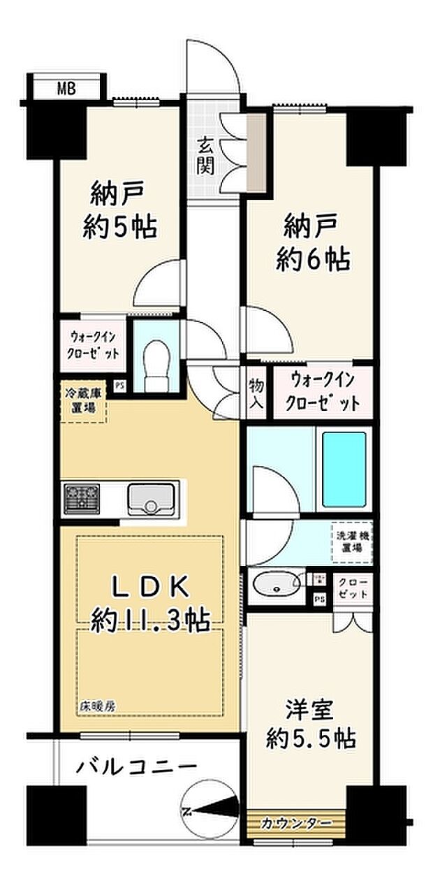 プレシス八王子レグリオ(1SLDK) 5階の間取り