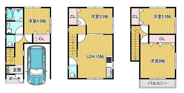 熊野町(4LDK)の間取り