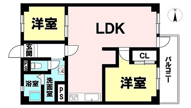 上社南住宅5号棟(3LDK) 5階の間取り