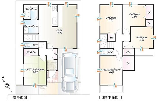 【間取図】◆スーパー・コンビニなど徒歩圏内で生活便利な好立地です♪◆全居室収納あり！豊富な収納スペースで住空間がスッキリして快適に暮らせそうですね♪