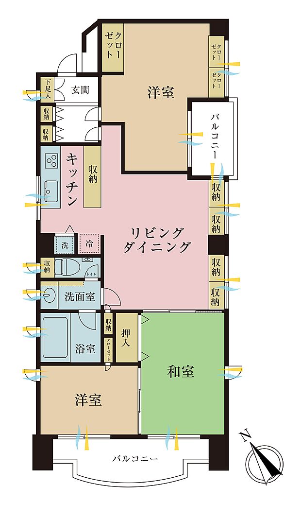 3ＬＤＫ、専有面積83．72平米、バルコニー面積確認中