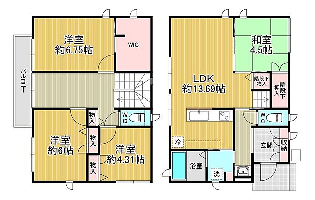 永井19地割(4SLDK)の間取り