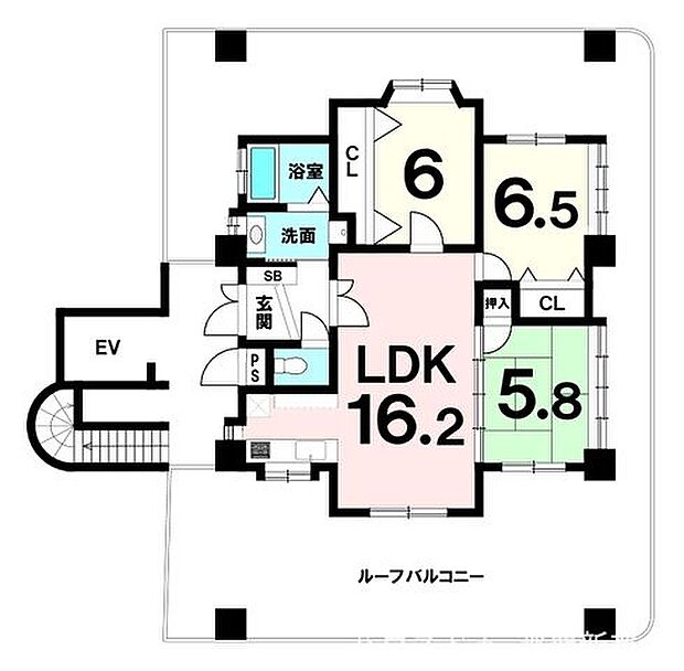 ウィングシャトー宮城(3LDK) 9階の間取り