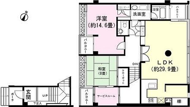 パルファイン伊豆高原D棟(2LDK) 1階の間取り