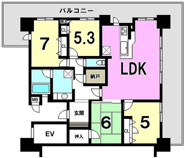 アルフィーネ平之町(4LDK) 4階の間取り