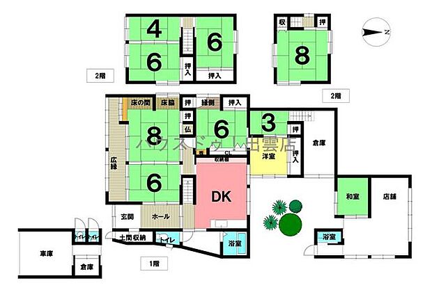 高岡町中古戸建(9SDK)の間取り