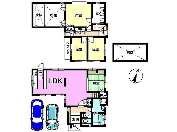 下八田町　売家（土地付）(4LDK)の間取り