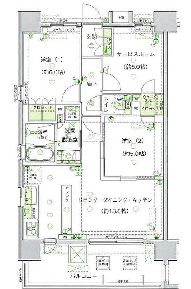 ヴェルディーク元今泉(2SLDK) 3階/304の間取り