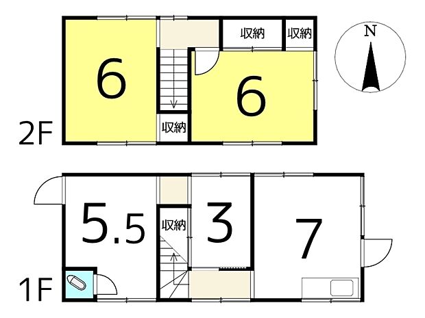 中古 戸建て(5K)の間取り